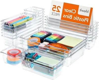 Produktbild von Famanu Ladeorganizer Set 25 Stück - Transparente Aufbewahrungsboxen für Schubladen