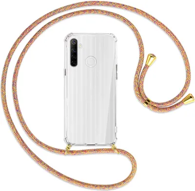Produktbild von Handykette Backcover-Schutzhülle mit Band (Metall goldfarben) für Realme 6i - Rainbow