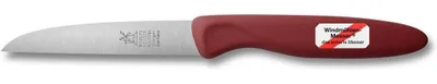 Image de Couteau de cuisine, lame de 8,5 cm, manche en biopolymère rouge, idéal pour couper les légumes