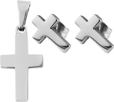 Produktbild von Akzent Schmuckset Kreuz, Anhänger und Ohrringe