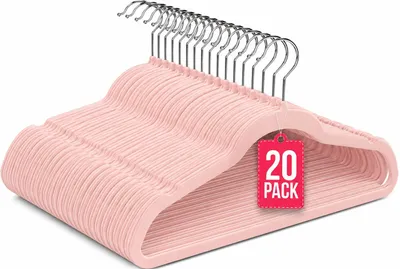 Imagen del producto de Perchas de Terciopelo Rosa Pack 20 COM-FORT HOUSE