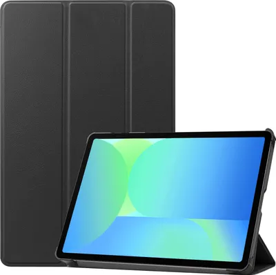 Produktbild von Case2go - Hülle kompatibel mit Samsung Galaxy Tab S10 FE - 10.9 Inch - Tri-Fold Book Case - Mit Auto/Wake Funktion - Faux Leather  Tablet Case Schutzhülle - Schwarz