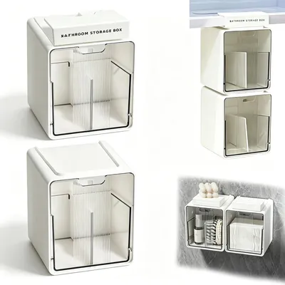 Produktbild von 2 Stück Wattepads-Halter, stapelbarer Organizer