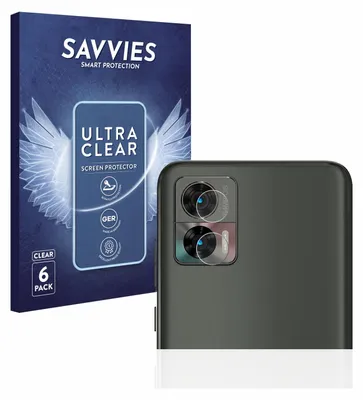A product box and a smartphone with camera lens protectors applied.