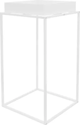Zdjęcie produktu dla Stojak na rośliny ML-Design z wyjmowaną tacą, 45x45x80 cm, biały, wykonany z metalu