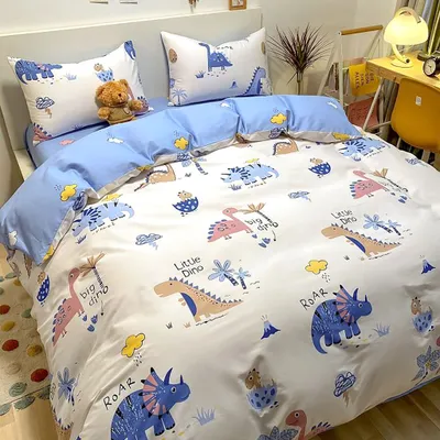 Produktbild von KEAYOO Bettwäsche Baumwolle 100x135 cm Reißverschluss Kinder Dinosaurier