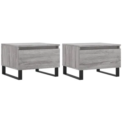 Immagine prodotto di vidaXL Tavolini 2 pz. Grigio Sonoma 50x46x35 cm Materiale a base di legno