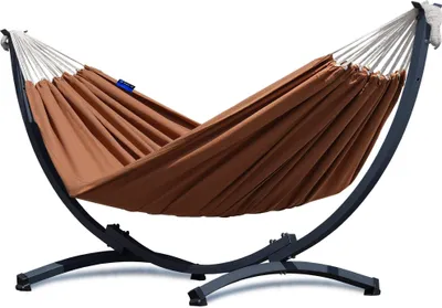 Produktbild von Hängematte mit Gestell I Stabiler Rahmen 200kg - 250cm Balkon I Hängematte 200x120cm I Indoor Outdoor Garten Pool Terrasse Stahl