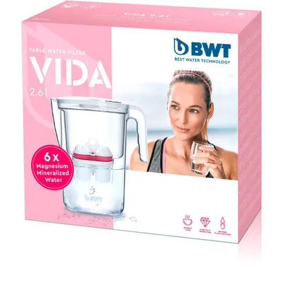 Zdjęcie produktu dla BWT Vida, Dzbanek z filtrem do wody, 2,6 l, Przezroczysty, Biały
