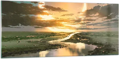 Produktbild von Bilder auf glas - natur natur - 120x50cm - Glasbilder - Wandbilder - Bilder - Kunstdruck - zum Aufhängen bereit - Wanddekoration aus Glas - Glas Bilder - Wandbild auf Glas - Einteilig - GAB120x50-4042