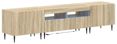 Image de vidaXL : Meuble TV LED, 5 pièces, imitation chêne Sonoma, panneaux de particules