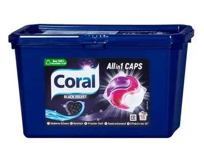 Zdjęcie produktu dla Coral, Black Velvet Kapsułki do prania czarnego, 16 prań (PRODUKT Z NIEMIEC)