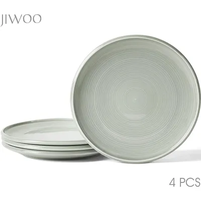 Produktbild von Teller set 4stück Ø21,8 cm Dessertteller Speiseteller Vorspeisenteller Keramik Flachteller set für 4 Personen Plate Mikrowellen- und Spülmaschinenfest