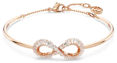 Produktbild von Swarovski Hyperbola Armreif, Unendlichkeit, Weiß, Roségold-Legierungsschicht Gr. M