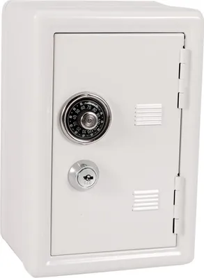 Produktbild von Kinder Lernspielzeug Spardose Passwort Bargeld Münzen Sparen Safe Box Style Geschenk mit 2 Schlüsseln (Weiß)