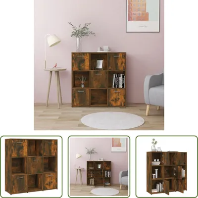 Produktbild von The Living Store Bücherregal Räuchereiche 90x30x90 cm Holzwerkstoff
