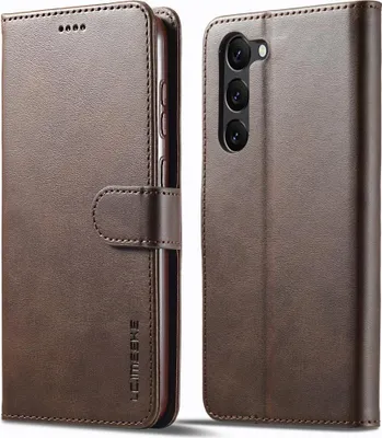 Produktbild von Samsung Galaxy S24 Hülle - LC.IMEEKE Luxus Klapphülle - Dunkelbraun