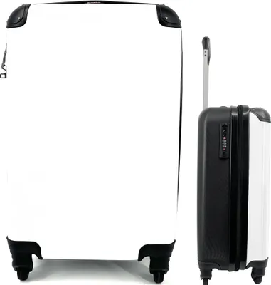 Produktbild von MuchoWow® MuchoWow® Koffer Handgepäck Trolley Rollkoffer Kleine Reisekoffer mit 4 Rollen - Weiß - Farben - Neutral - Cabin Size < 55x40x23 cm & 55x40x20 cm - Fotokoffer - Kabinenkoffer - Boardgepäck -