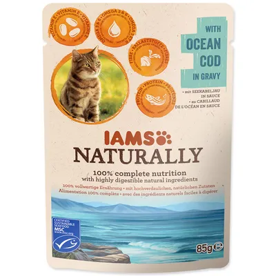 Image de IAMS Naturally Adult Nassfutter PB 85g Kabeljau in Sauce