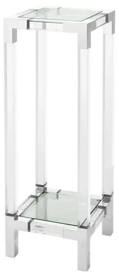 Produktbild von Casa Padrino Luxus Beistelltisch / Säule Silber 35 x 35 x H. 100 cm - Luxus Designer Möbel