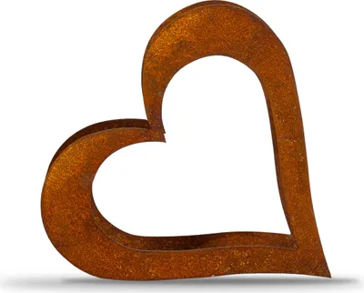 Produktbild von Herz aus Metall, Holz Regal, Rost, Edelrost, Holzregal Garten, Terrasse - Deko S