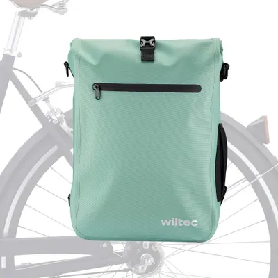 Obrázek produktu pro Wiltec brašna na nosič mátově zelená, batoh na kolo s úložným prostorem 25 l, brašna s přihrádkou na notebook, voděodolná brašna na kolo