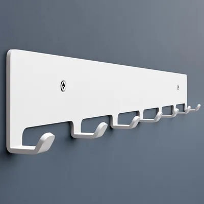 Produktbild von doporro Garderobenleiste mit 7 Haken, Wandgarderobe mit Garderobenhaken, Wandhaken, für Flur, Bad und Küche, weiß, Stalo-17