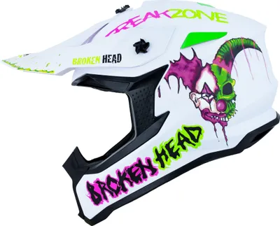 Zdjęcie produktu dla Kask z daszkiem Broken Head FreakZone biało-różowo-zielony (rozmiar L, XXL): L (59–60 cm) Rozmiar: L (59–60 cm)
