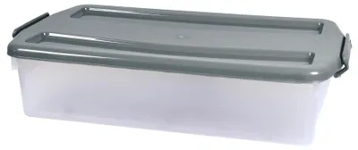 Image de Boîte de Rangement - JE CHERCHE UNE IDEE - 45 L - Plastique - Gris et Transparent