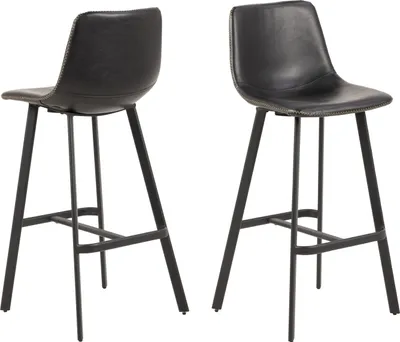 Zdjęcie produktu dla Barhocker >I_Oregon< (2er-Set) in schwarz - 46,5x103x50 (BxHxT)