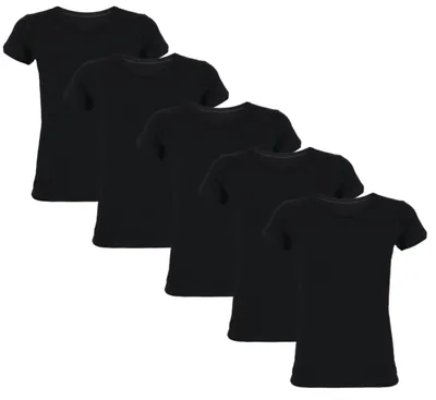 Produktbild von TupTam Kinder Jungen Unterhemd Basic T-Shirts Kurzarm 5er Pack, Farbe: Schwarz, Größe: 152-158