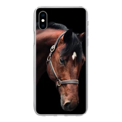 Produktbild von MuchoWow® Handyhülle Schutzhülle Hülle für iPhone Xs Pferd - Halfter - Braun Silikon Softcase Handy Hülle - Handytasche