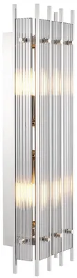 Produktbild von Casa Padrino Luxus Wandleuchte Silber / Grau 23 x 12 x H. 65 cm - Elegante Wandlampe mit Rauchglas - Luxus Qualität