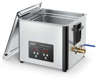 Image de VEVOR Nettoyeur à ultrasons 15 L, nettoyeur professionnel à ultrasons avec panier de nettoyage & affichage numérique, 240 W acier inoxydable 40 kHz Nettoyeur industriel pour pièces Carburateur Instruments