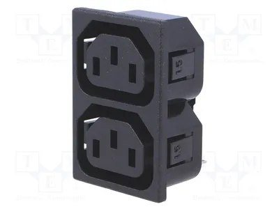 Produktbild von 1x Steckverbinder: zur AC-Stromversorgung Verteiler 10A  250VAC 0909.0001  Anschlü