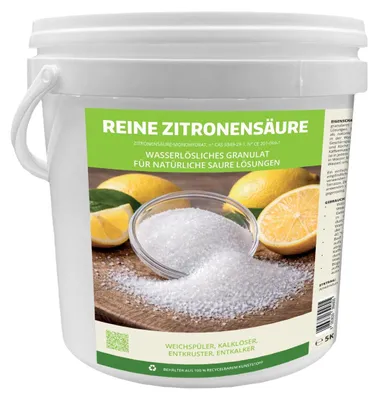 Produktbild von REINES ZITRONENSÄURE - Natürlicher Kalkentferner, Weichspüler und vielseitiger Entkalker - 5KG