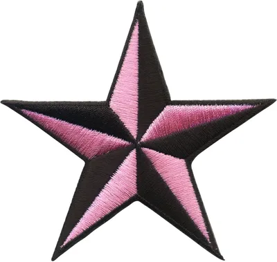 Produktbild von Aufnäher - Stern - schwarz-rosa - Patch