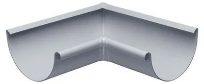Produktbild von INEFA Rinnenwinkel 90 Grad halbrund Innenwinkel, PVC NW180 / 180mm Grau Wulst innen, Verbindungsstück Dachrinnenzubehör, einfache Montage
