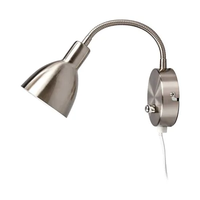 Produktbild von Lindby Wandlampe Amrei, nickelfarben, 42cm, Stecker, dimmbar