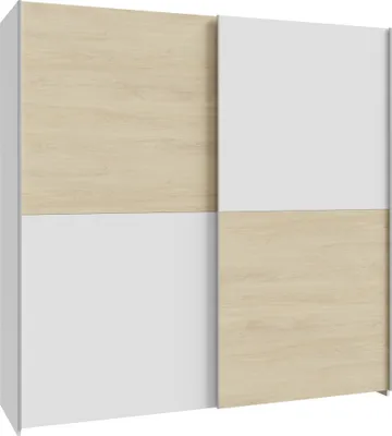 Produktbild von Schiebetürenschrank >Schach&matt< in Weiss / Puccini Eiche - 190,1x190,5x61,2 (BxHxT)
