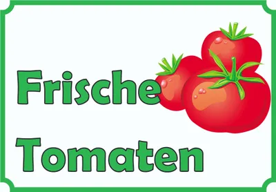 Produktbild von Frische Tomaten Verkaufsschild Schild  A1 Rückseite selbstklebend