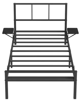 Produktbild von Einzelbettgestell für 90x190 cm Matratze | Schwarz | 90,5 x 206,5 x 87 cm