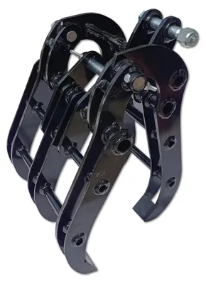 Zdjęcie produktu dla Chwytak do minikoparek - Hydrauliczny chwytak do koparek - Do zastosowań rolniczych - Średnica otworu: 25 mm - Odległość między otworami: 88 mm - Rozpiętość: 90 mm
