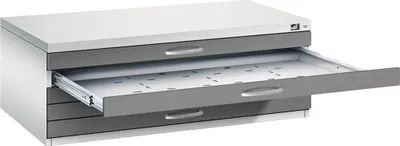 Produktbild von CP 7100 Planschrank lichtgrau, vulkangrau 5 Schubladen 110,0 x 76,5 x 42,0 cm