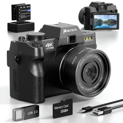 Immagine prodotto di Videocamera per vlog – Videocamera per vlog 4K, 48MP, con schermo inclinabile e autofocus