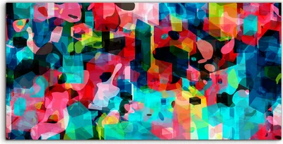 Produktbild von Coloray Glasbild 140x70  Wandbild Glasbilder Foto geometrische 3d-formen Malerei
