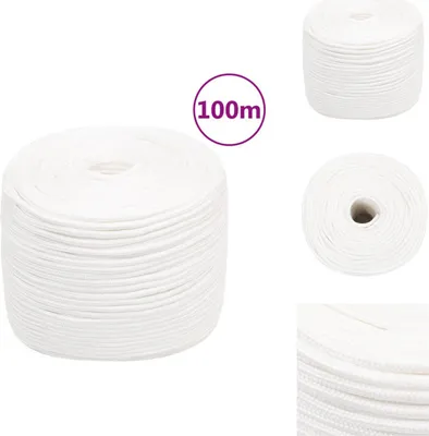 Image de vidaXL Corde de bateau blanc 10 mm 100 m Polypropylène - Cordes