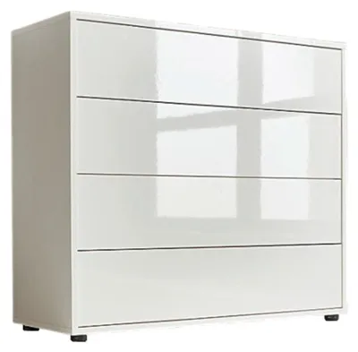 Produktbild von Kommode mit 4 Schubladen - Hochglanz Weiß - Push-to-Open - 79x73x33 cm