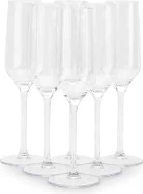 Produktbild von SEKTGLÄSER 6er Set Champagnergläser Gläser Sekt Kelch Glas RUBIN 220 ml