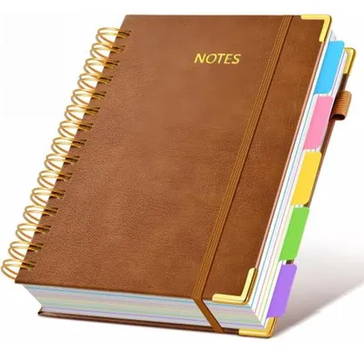 Produktbild von Leder-Agenda B5 Spiraalblok 300 Seiten 25,4 x 20,5 x 2,8 cm für Arbeit Schule Notizen Frauen Braun